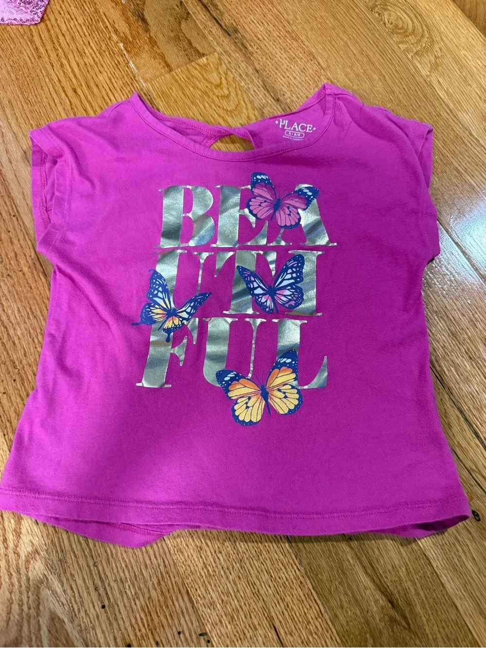 The Children's Place Hot Pink Butterfly 'Beautiful' Graphic Tee